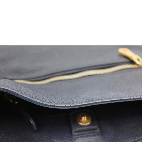 Prada  Vitello Daino Front Zip Leather Hobo Bag Black - Picture 13 of 16